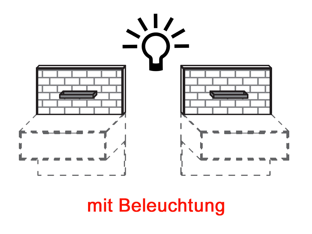 2er-Set Spaltholz-Paneelaufsatz (B 55,0 cm), inkl. Beleuchtung