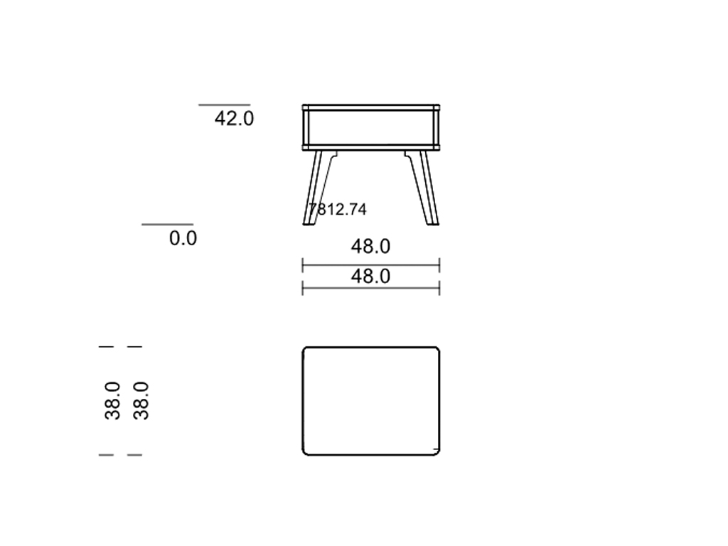 Hasena. Lounge - Nachttisch Stand | Buche weiß, deckend lackiert | B: 48 cm 