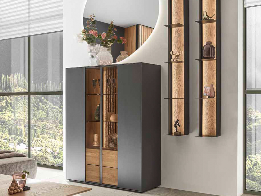 hartmann Selino - Highboard 7111 | Lack anthrazit | B: 112,0 cm 