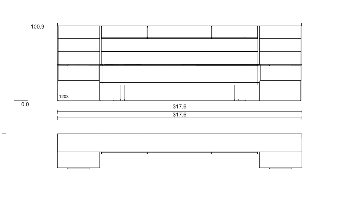 Type 1203 | Liegefläche: 200,0 × 200,0 cm  | Hängekonsolen (B 55,0 cm)