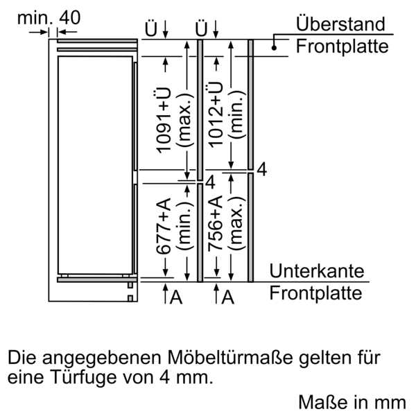 Siemens powerLine - Einbau-Kühl-Gefrier-Kombination iQ100 (177.2x54.1 cm) | KI86NNSE0 