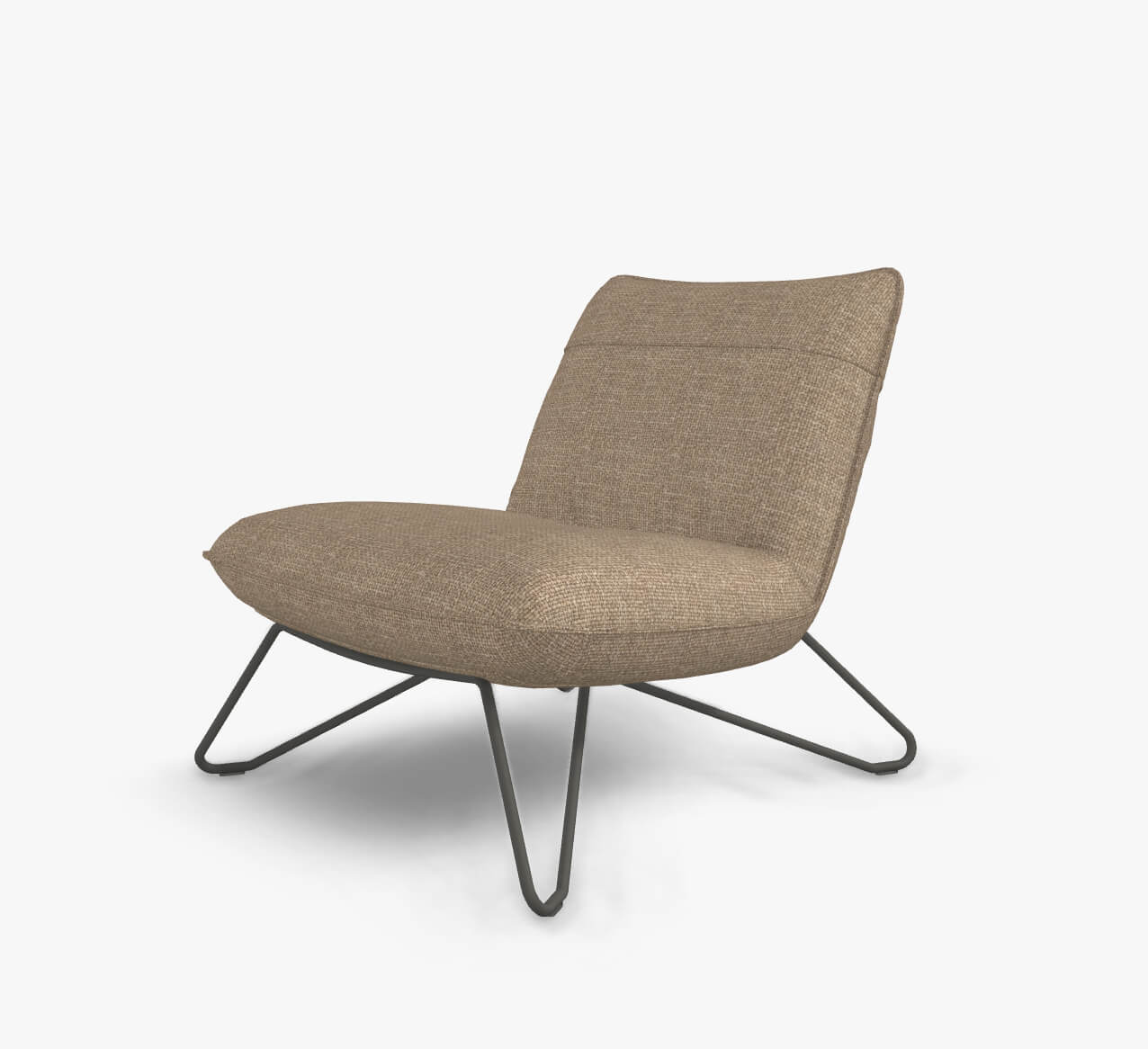 Rolf Benz. 394 - Sessel (Loungesessel) | Stoff, beigegrau 26.384 | Metallgestell umbragrau