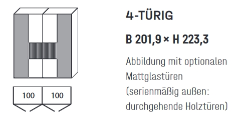 6004 | 4-türig, B 201,9 cm 