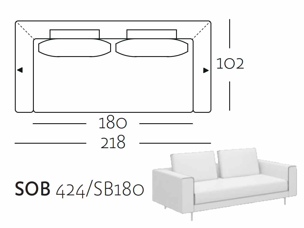 Sitzbreite 180 cm | SOB 424/SB180