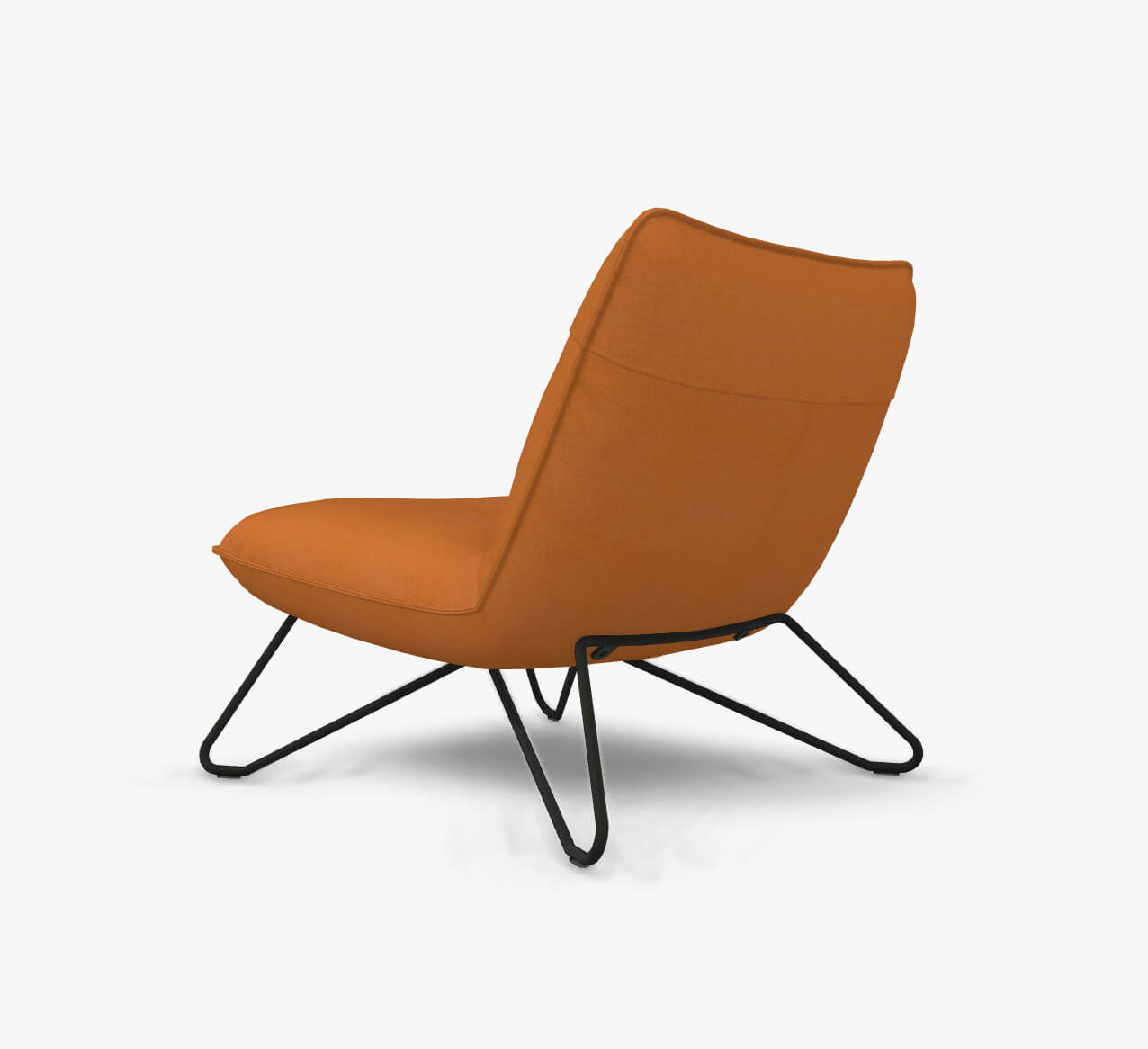 Rolf Benz 394 - Sessel (Loungesessel) | Stoff, orangebraun 16.045 | Metallgestell schwarz