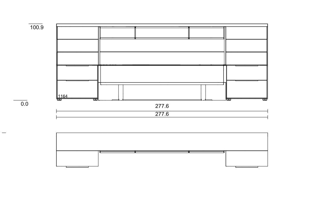 Type 1164 | Liegefläche: 160,0 × 200,0 cm  | Standkonsolen (B 55,0 cm)