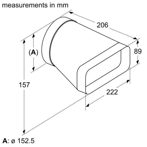 Siemens - Adapterrohrstück ⌀ 150 mm rund-flach | HZ9VDSI0 