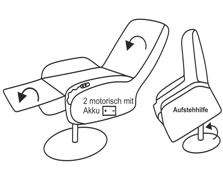 2-motorisch mit Akku und Aufstehhilfe