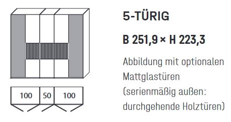 6005 | 5-türig, B 251,9 cm 