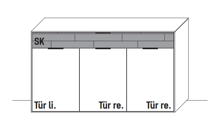 Type 2550SH | oberer Schubkasten  mit Spaltholzakzent 