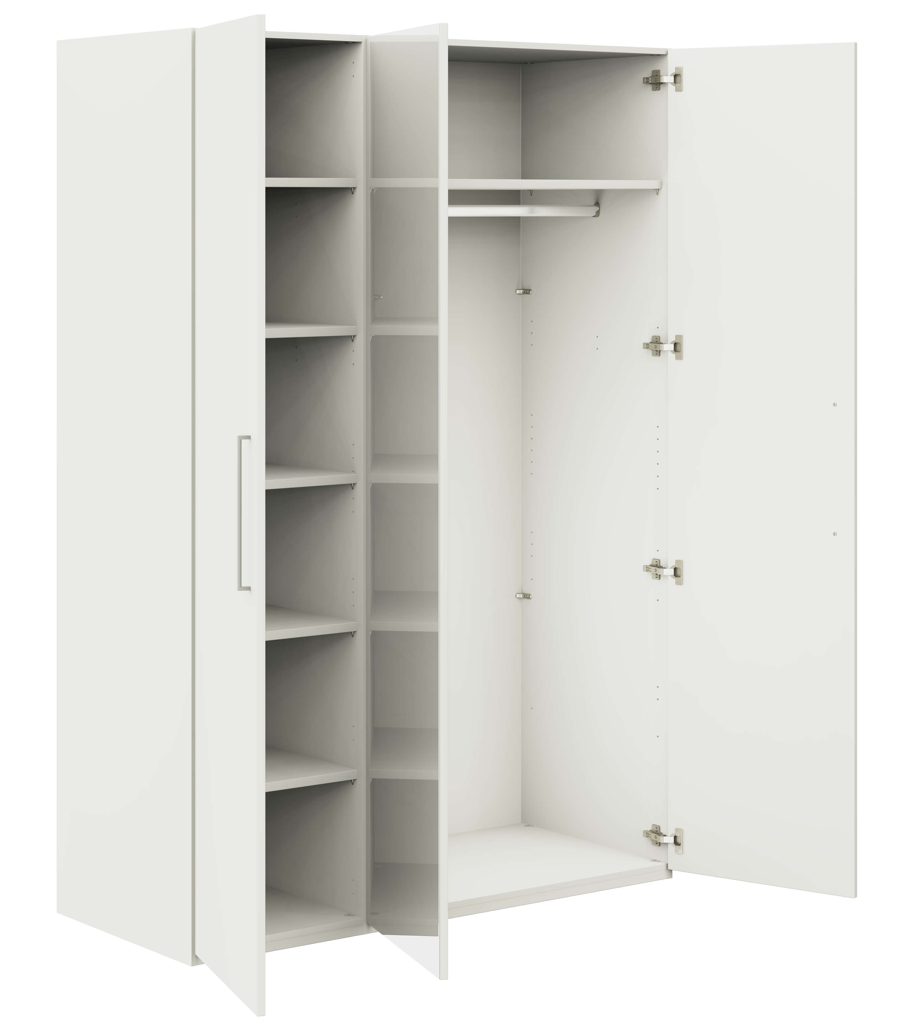 Röhr Bush. cocoon - 3 türiger Kleiderschrank mit Spiegel | weiß | B: 151,3 cm 