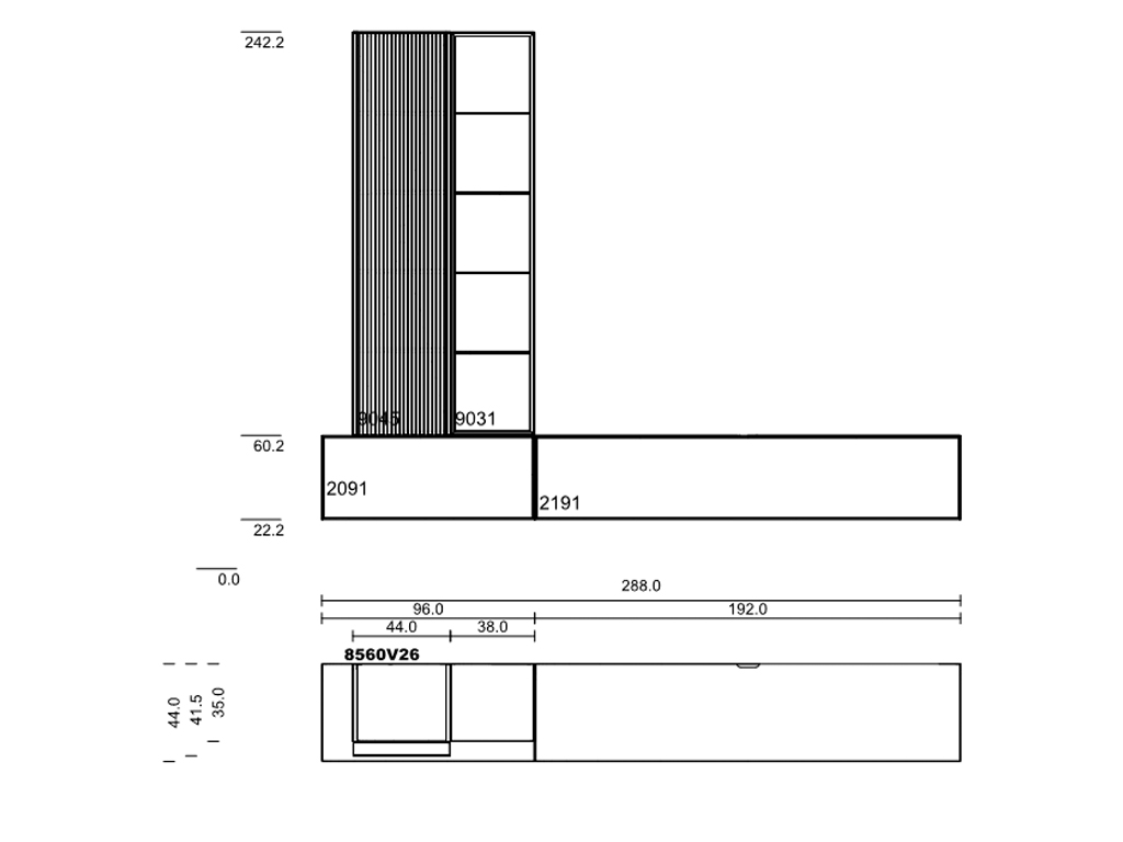 hartmann Selino - Wohnwand V26 | B: 288,0 cm 