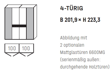 6004 | 4-türig, B 201,9 cm 