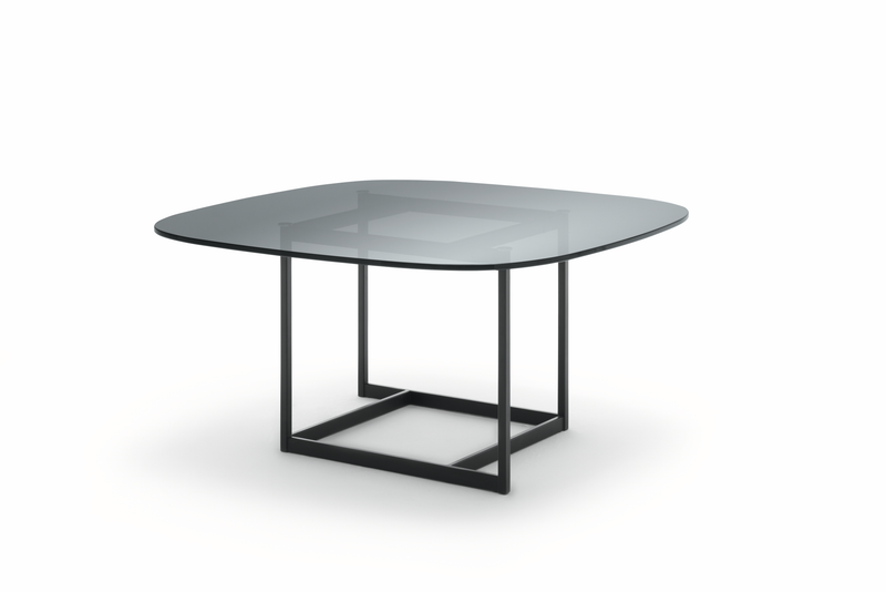 Rolf Benz 932 - Couchtisch | 80 x 80 cm | Parsolglas grau | RAL 9017 schwarz