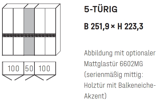 6205 | 5-türig, B 251,9 cm 