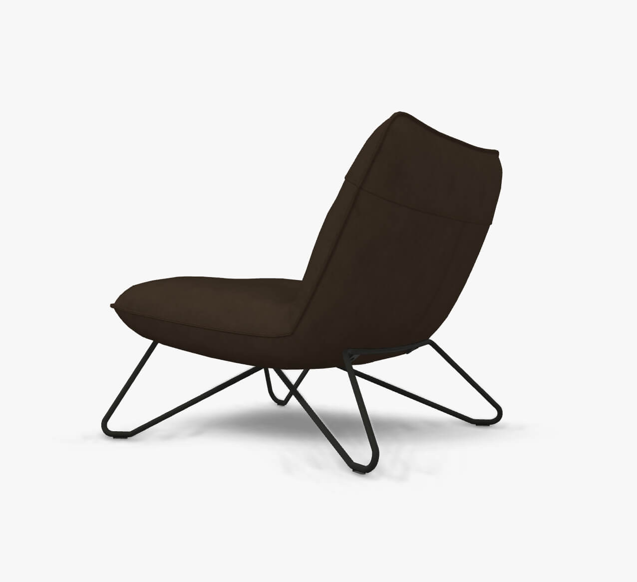 Rolf Benz. 394 - Sessel (Loungesessel) | Leder, graubraun 38.724 | Metallgestell schwarz