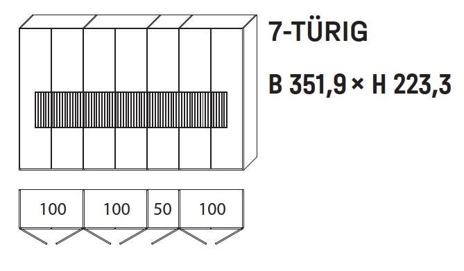 6207 | 7-türig, B 351,9 cm 