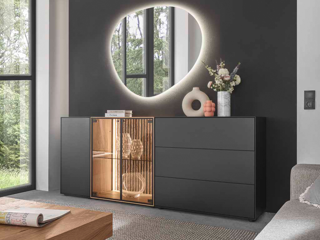 hartmann Selino - Sideboard | Lamellenrückwand 4221 / 4222 | anthrazit | B: 224,0 cm 