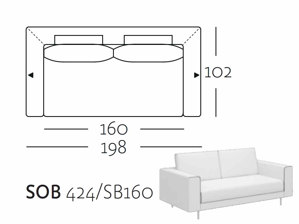 Sitzbreite 160 cm | SOB 424/SB160